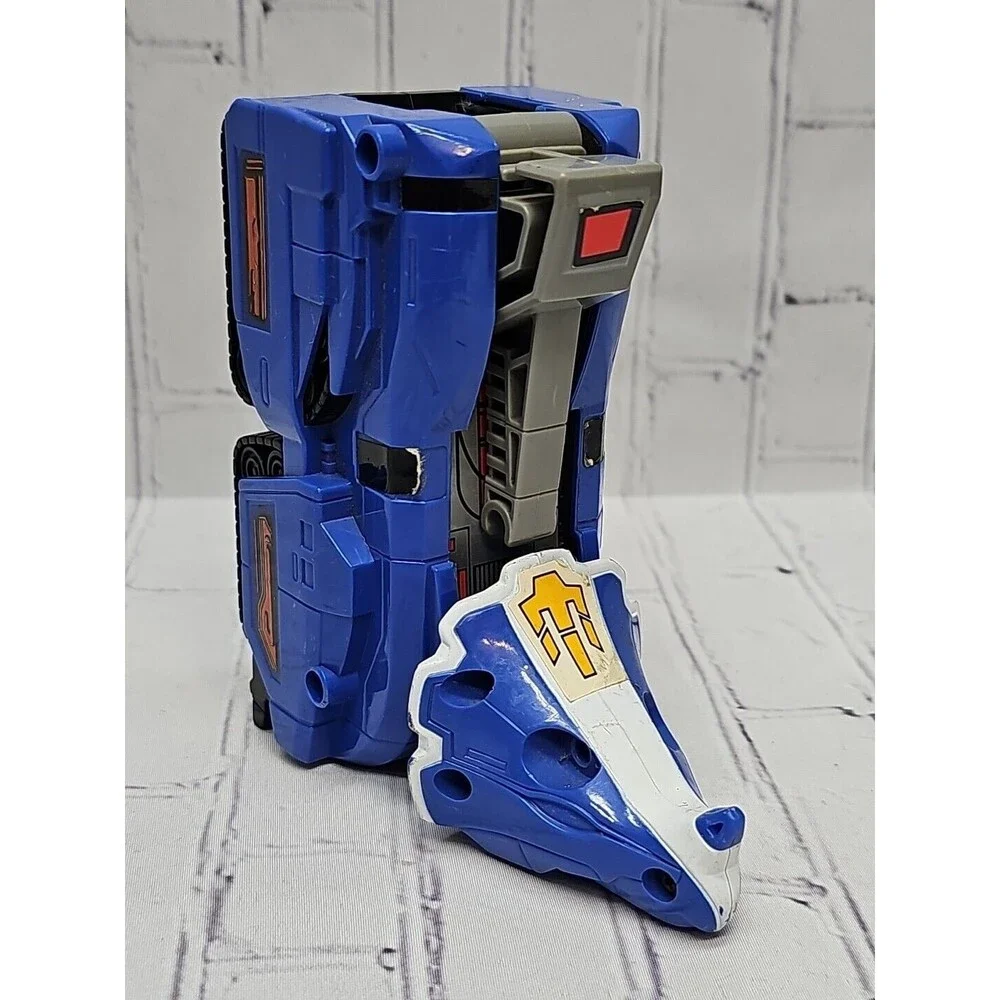1991 MMPR Power Rangers Triceratops ZORD Blue with NO HORNS or TAIL GUN For Part